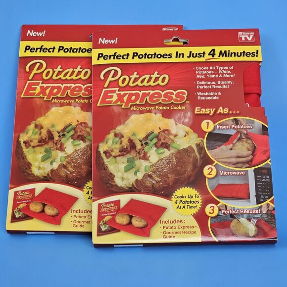 2 - As Seen On TV Potato Express Microwave Potato Cooker Bags NEW Gadget Cooking - Picture 1 of 16